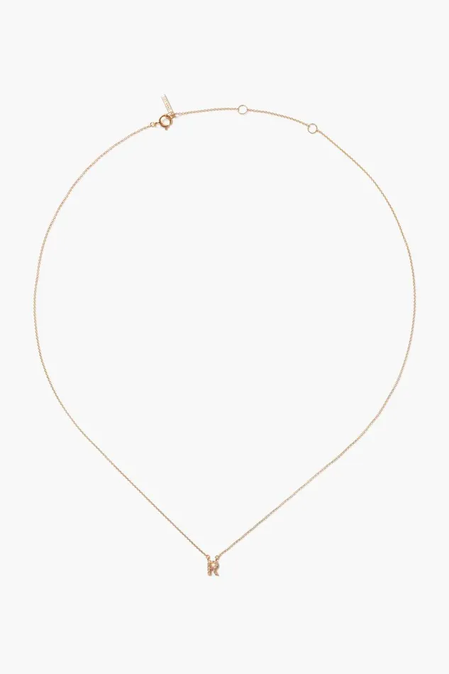 Chan Luu 14k Gold And White Diamond Initial Necklace Women Necklaces