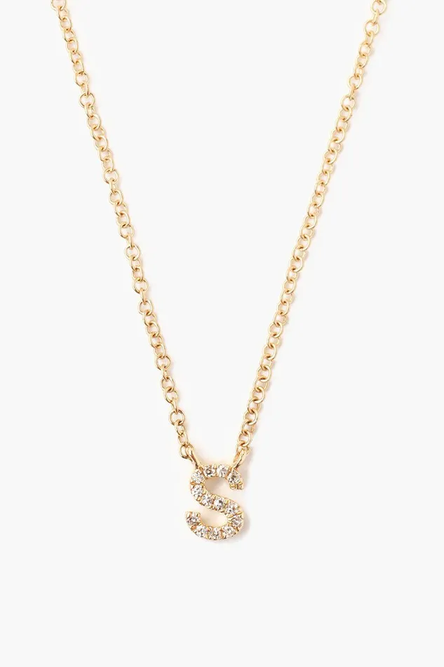 Chan Luu 14k Gold And White Diamond Initial Necklace Women Necklaces