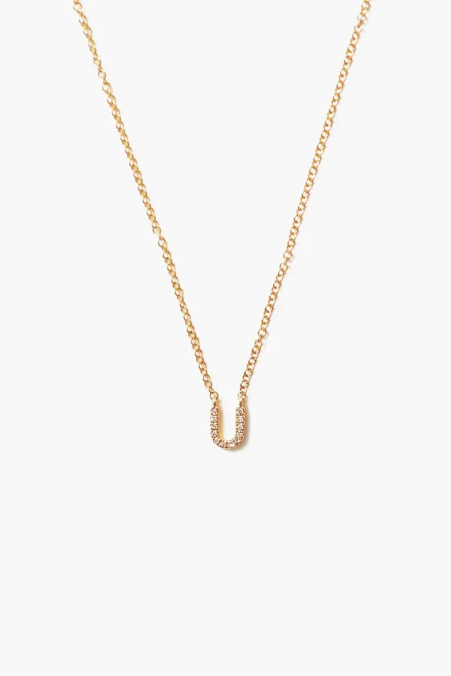 Chan Luu 14k Gold And White Diamond Initial Necklace Women Necklaces
