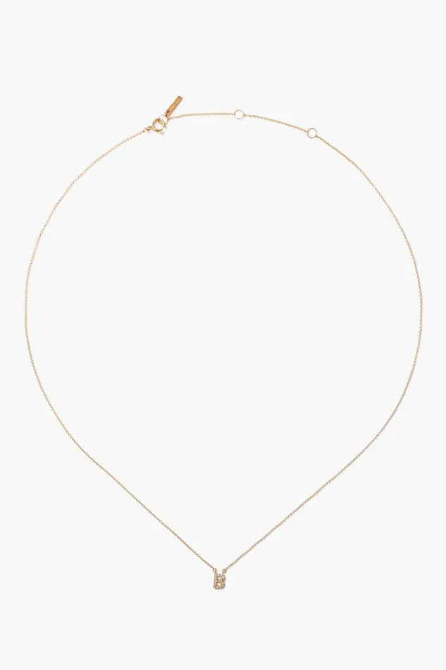 Chan Luu 14k Gold And White Diamond Initial Necklace Women Necklaces