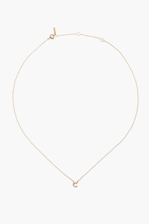 Chan Luu 14k Gold And White Diamond Initial Necklace Women Necklaces