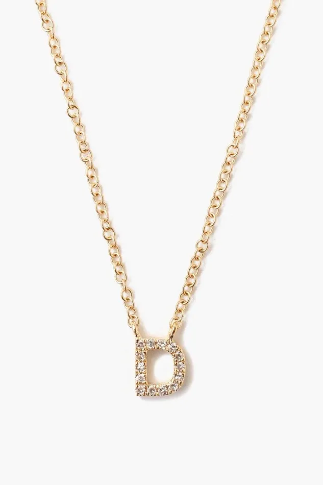Chan Luu 14k Gold And White Diamond Initial Necklace Women Necklaces