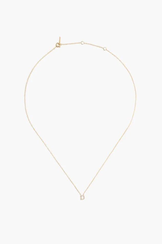 Chan Luu 14k Gold And White Diamond Initial Necklace Women Necklaces