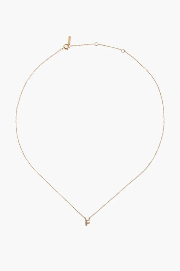 Chan Luu 14k Gold And White Diamond Initial Necklace Women Necklaces