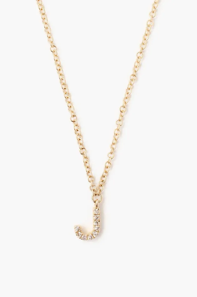 Chan Luu 14k Gold And White Diamond Initial Necklace Women Necklaces