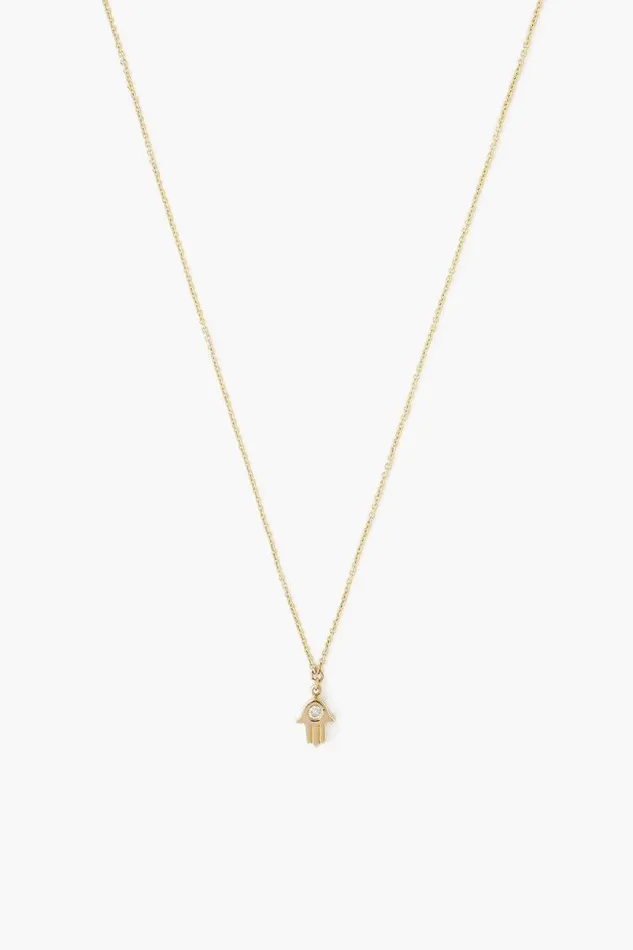 Chan Luu 14k Gold Hamsa Necklace With Diamond Inlay Women Necklaces