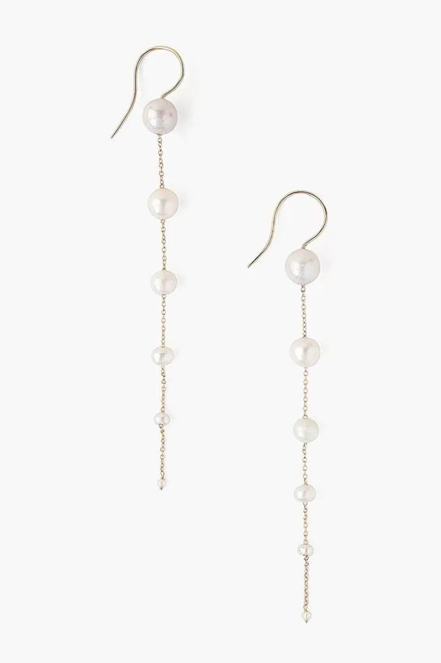 Chan Luu 14k Graduated White Pearl Earrings Women Earrings