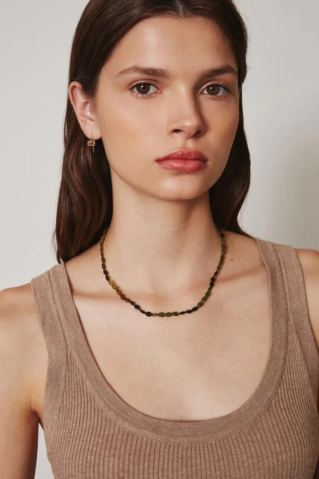 Chan Luu 14k Green Tourmaline Petra Necklace Women 14k Fine