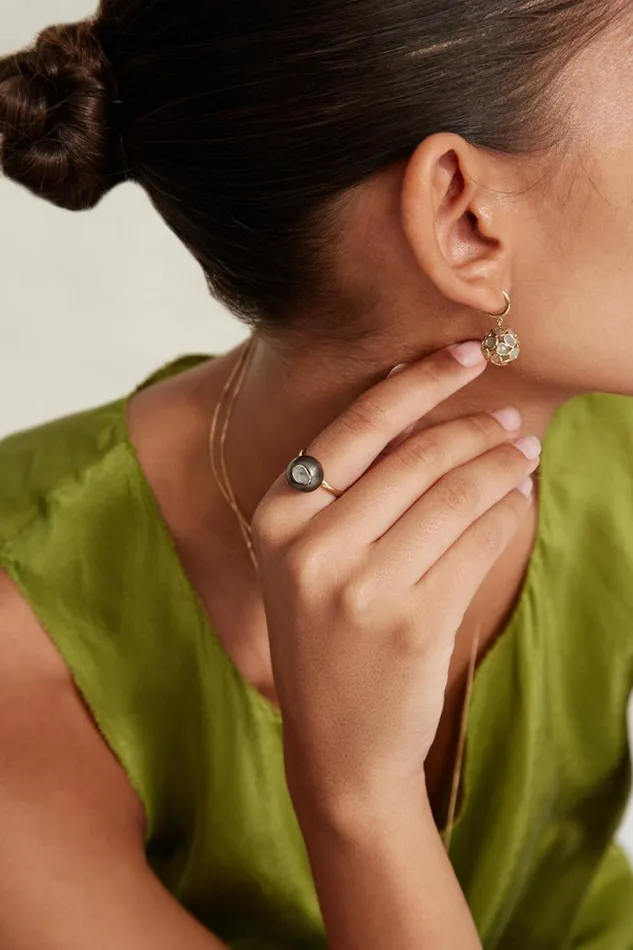 Chan Luu 14k Iris Ring Tahitian Pearl Women 14k Fine