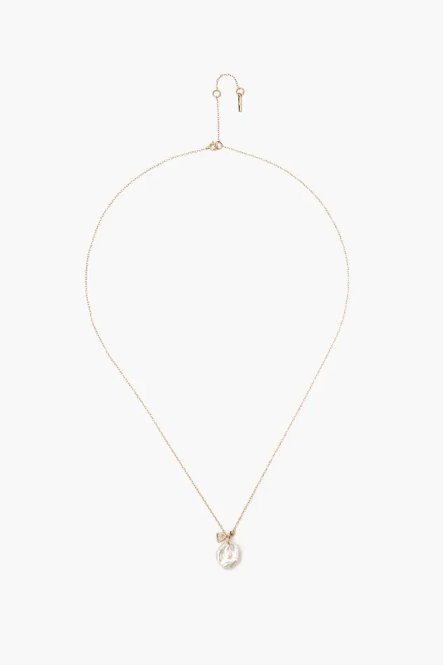 Chan Luu 14k Keshi Pearl And Sliced Champagne Diamond Necklace Women Necklaces