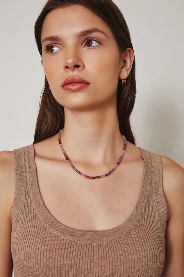 Chan Luu 14k Pink Spinel Petra Necklace Women 14k Fine