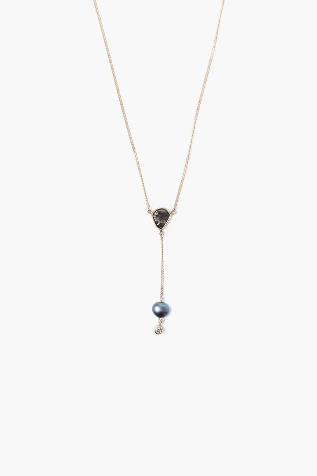 Chan Luu 14k Sloane Lariat Necklace Peacock Pearl Women Necklaces
