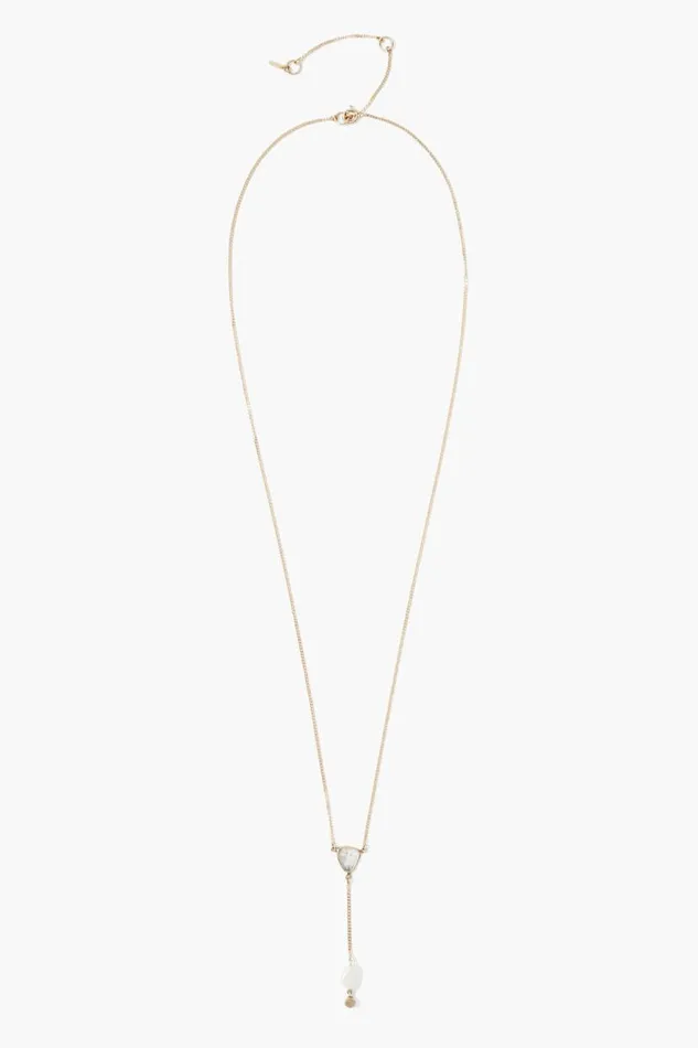 Chan Luu 14k Sloane Lariat Necklace White Pearl Mix Women Necklaces