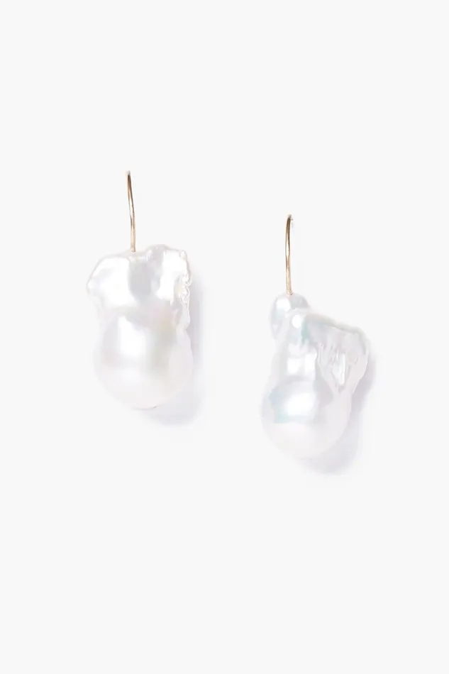 Chan Luu 14k White Le Baroque Earrings Women Earrings