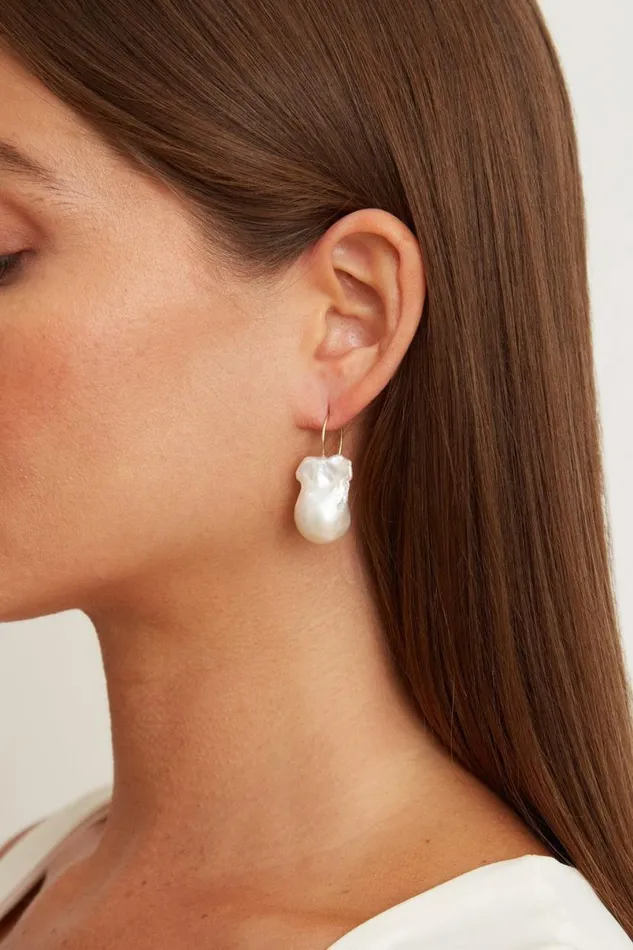 Chan Luu 14k White Le Baroque Earrings Women Earrings