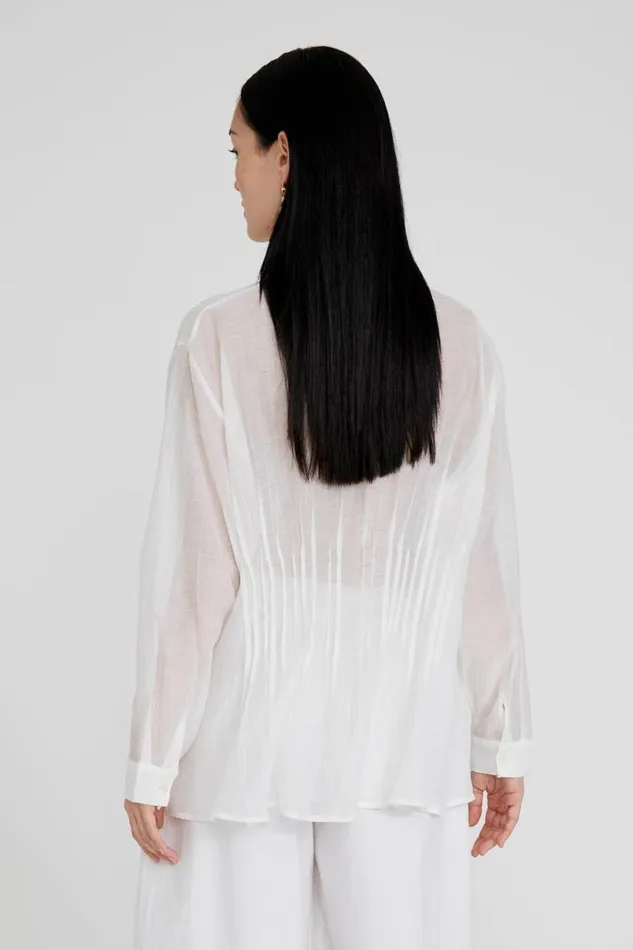 Chan Luu Allison Pintucked Blouse White Women Tops