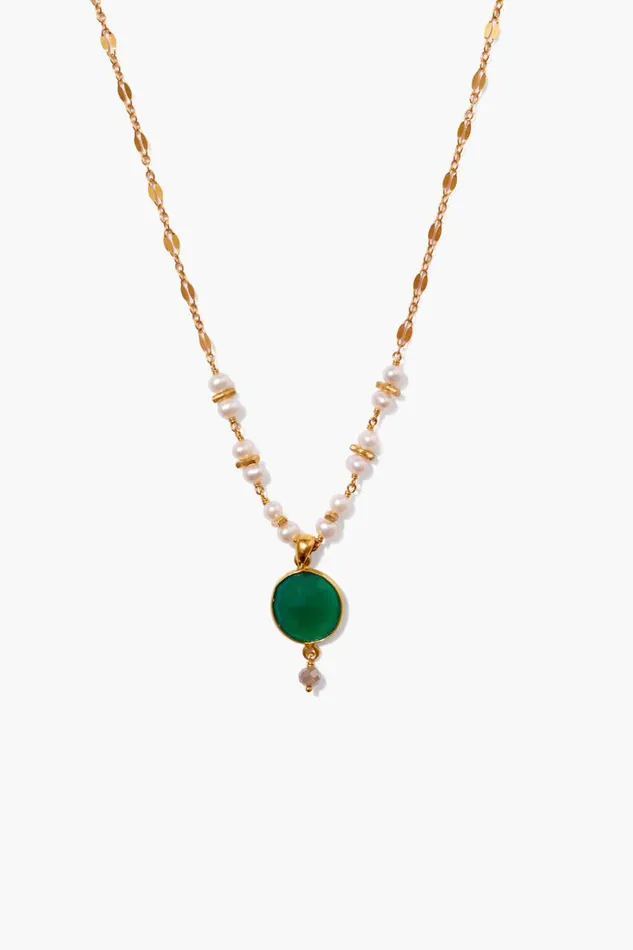 Chan Luu Aventurine Mix And Pearl Penina Pendant Necklace Women Necklaces
