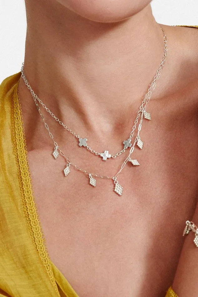 Chan Luu Bijou Charm Necklace Silver Women Necklaces