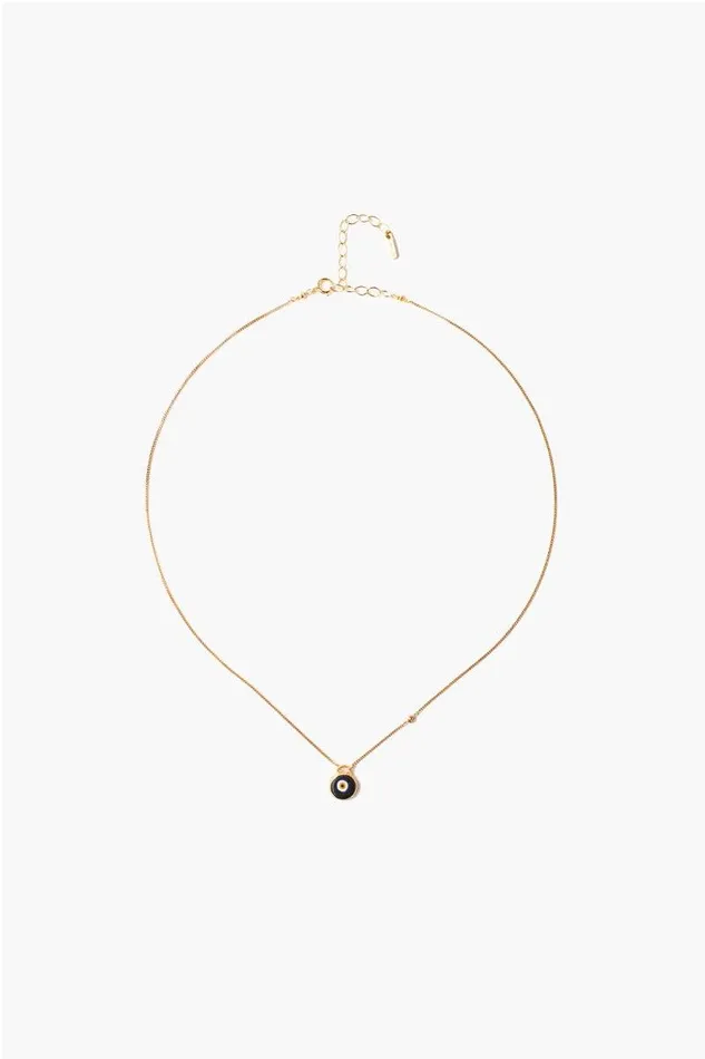 Chan Luu Black Evil Eye Necklace With Champagne Diamond Women Necklaces