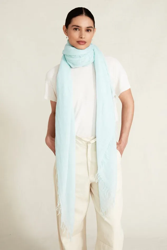 Chan Luu Cashmere And Silk Scarf Aqua Blue Women Scarves