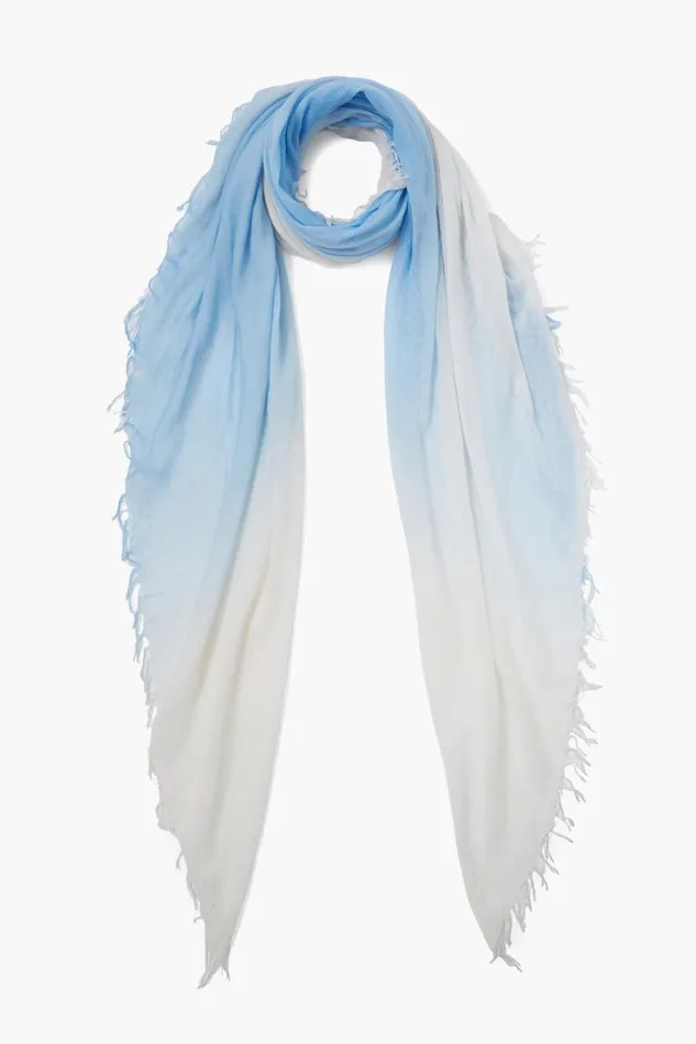 Chan Luu Cashmere And Silk Scarf Baby Blue Dip Dyed Women Scarves