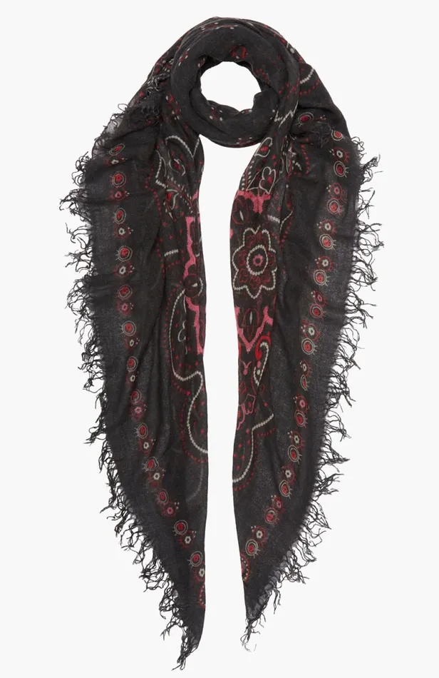 Chan Luu Cashmere And Silk Scarf Black Mandala Women Scarves