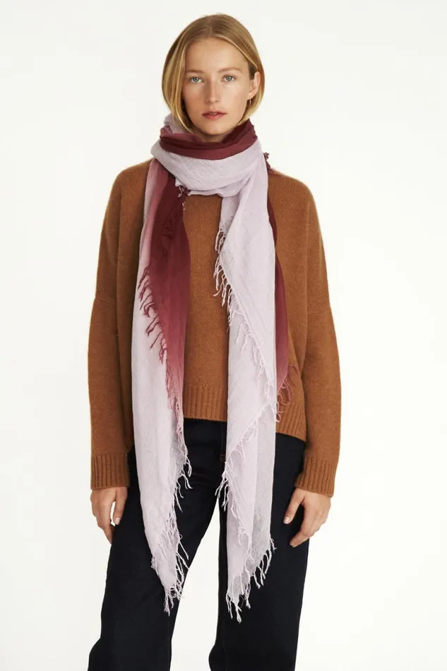 Chan Luu Cashmere And Silk Scarf Chocolate Truffle Dip Dyed Women Scarves