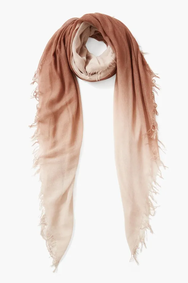 Chan Luu Cashmere And Silk Scarf Cognac Dip Dyed Women Scarves