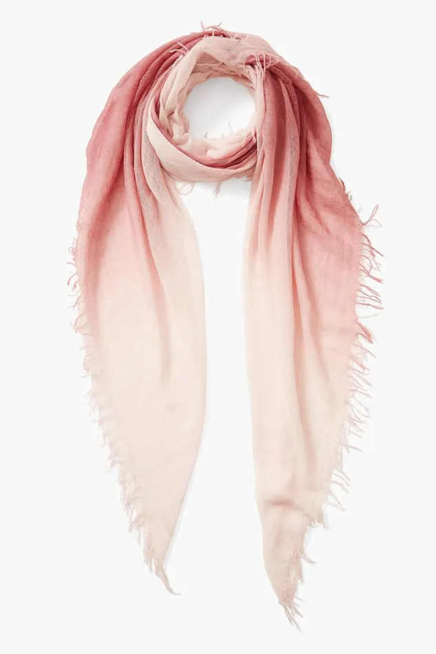 Chan Luu Cashmere And Silk Scarf Dusty Rose Dip Dyed Women Scarves
