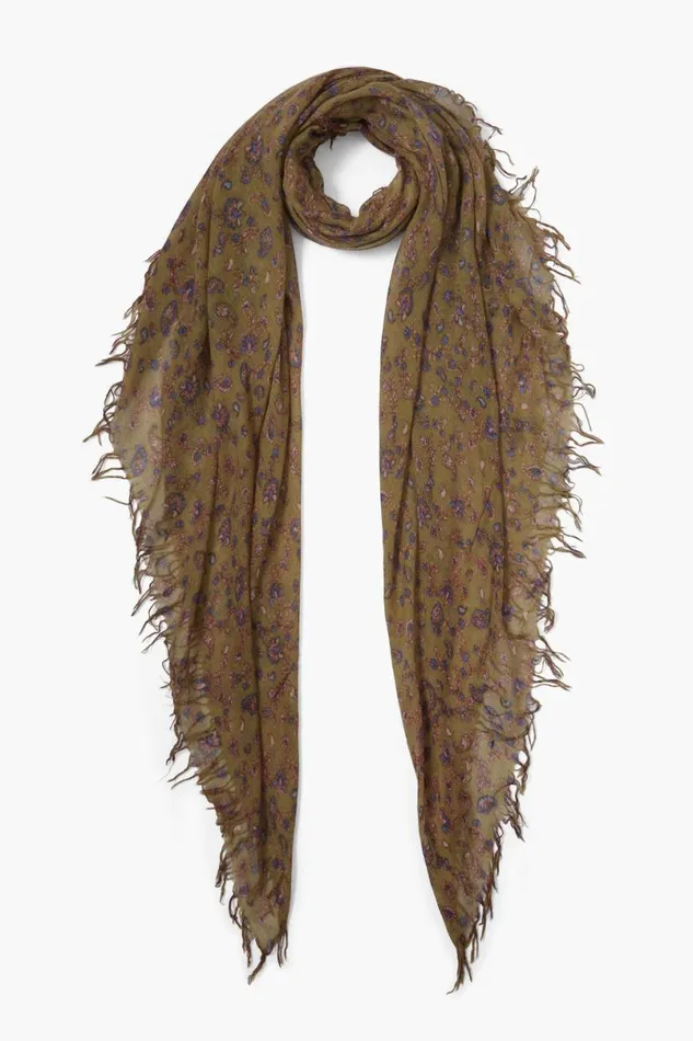 Chan Luu Cashmere And Silk Scarf Grass Roots Paisley Women Scarves