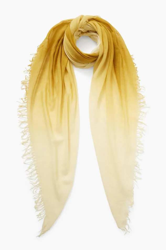 Chan Luu Cashmere And Silk Scarf Green Sulphur Dip Dyed Women Scarves