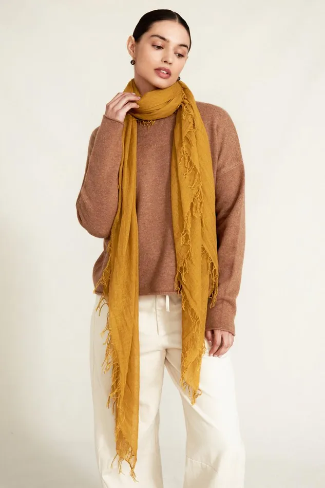 Chan Luu Cashmere And Silk Scarf Green Sulphur Women Scarves