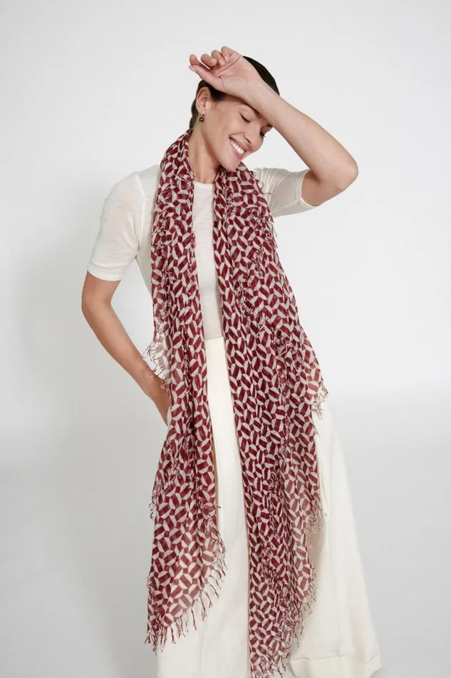 Chan Luu Cashmere And Silk Scarf Harissa Tile Women Scarves