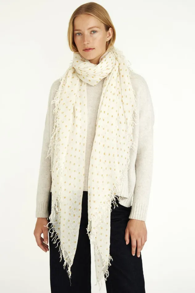 Chan Luu Cashmere And Silk Scarf Honey Dot Women Scarves