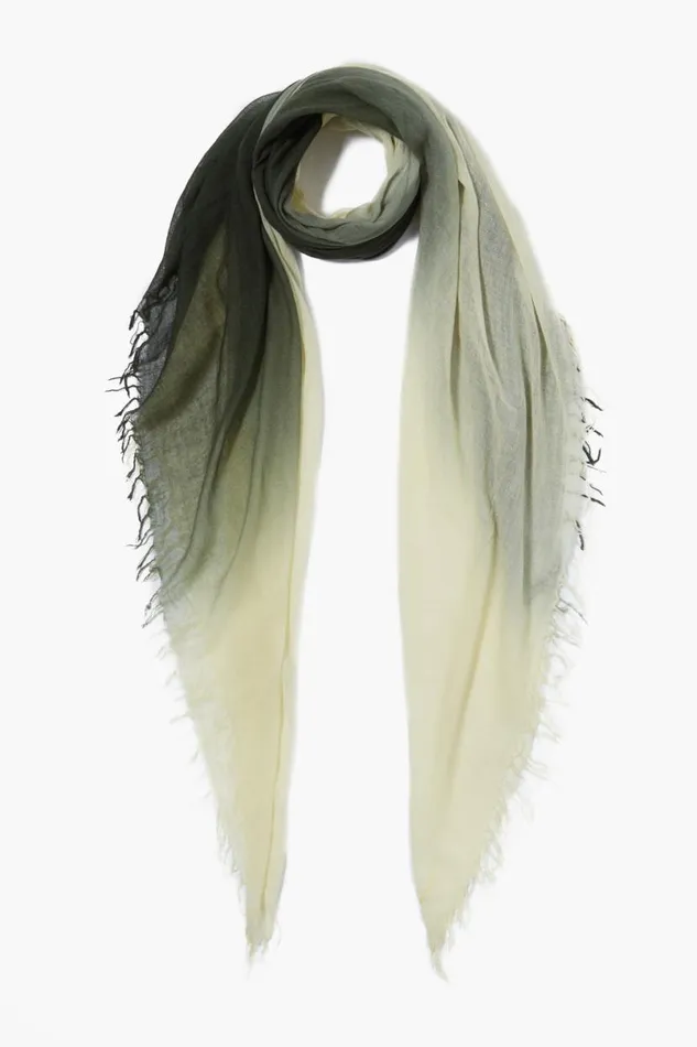 Chan Luu Cashmere And Silk Scarf Kombu Green Dip Dyed Women Scarves