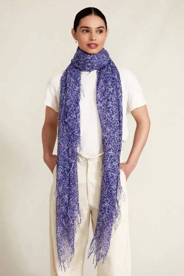 Chan Luu Cashmere And Silk Scarf Liberty Hibiscus Floral Women Scarves