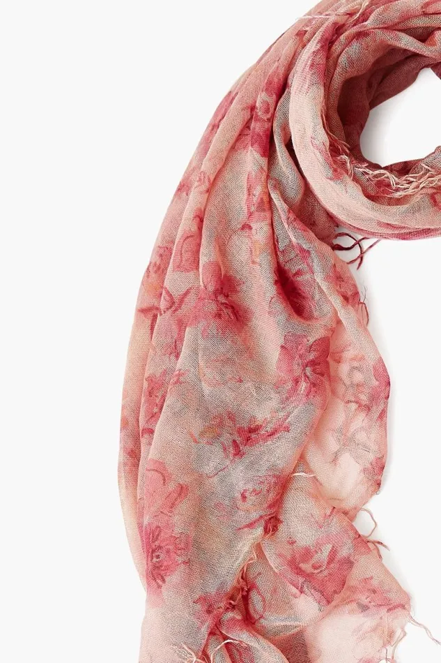 Chan Luu Cashmere And Silk Scarf Mauve French Floral Women Scarves