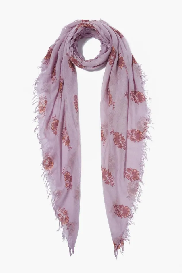 Chan Luu Cashmere And Silk Scarf Orchid Hush Hibiscus Floral Women Scarves