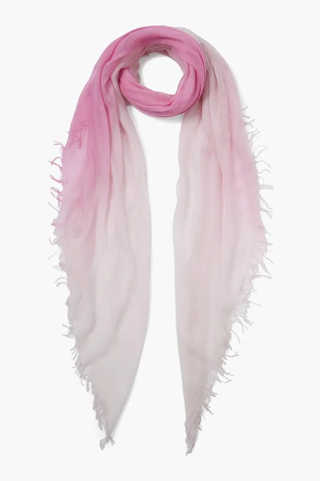 Chan Luu Cashmere And Silk Scarf Rose Pink Dip Dyed Women Scarves