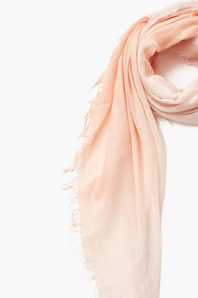 Chan Luu Cashmere And Silk Scarf Tropical Peach Dip Dyed Women Scarves