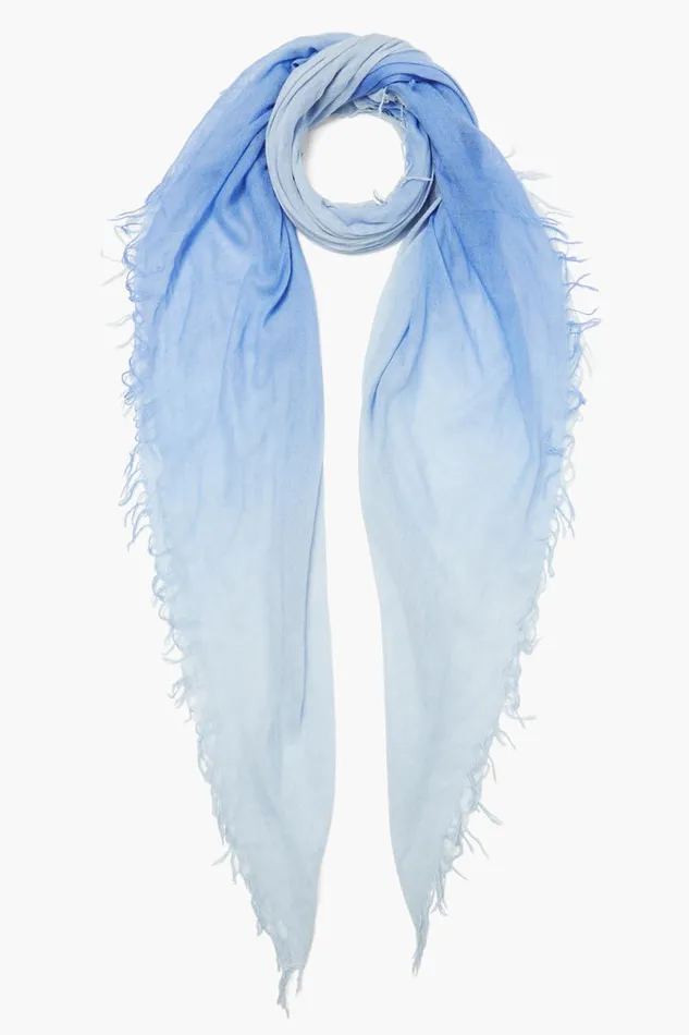 Chan Luu Cashmere And Silk Scarf Wedgewood Dip Dyed Women Scarves