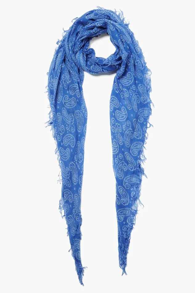 Chan Luu Cashmere And Silk Scarf Wedgewood Dotted Paisley Women Scarves