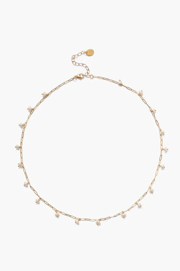 Chan Luu Cayman Short Necklace White Pearl Women Necklaces