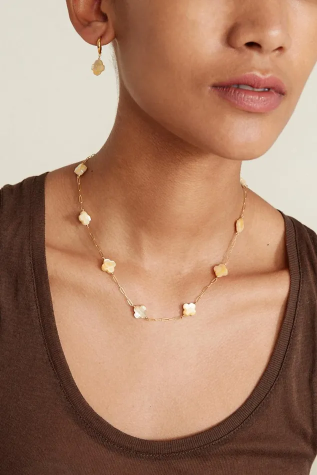 Chan Luu Clover Necklace Yellow MOP Women Necklaces