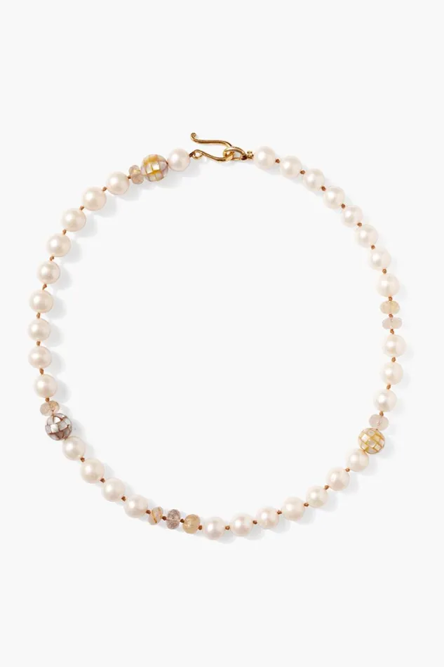 Chan Luu Crest Necklace White Pearl Mix Women Necklaces