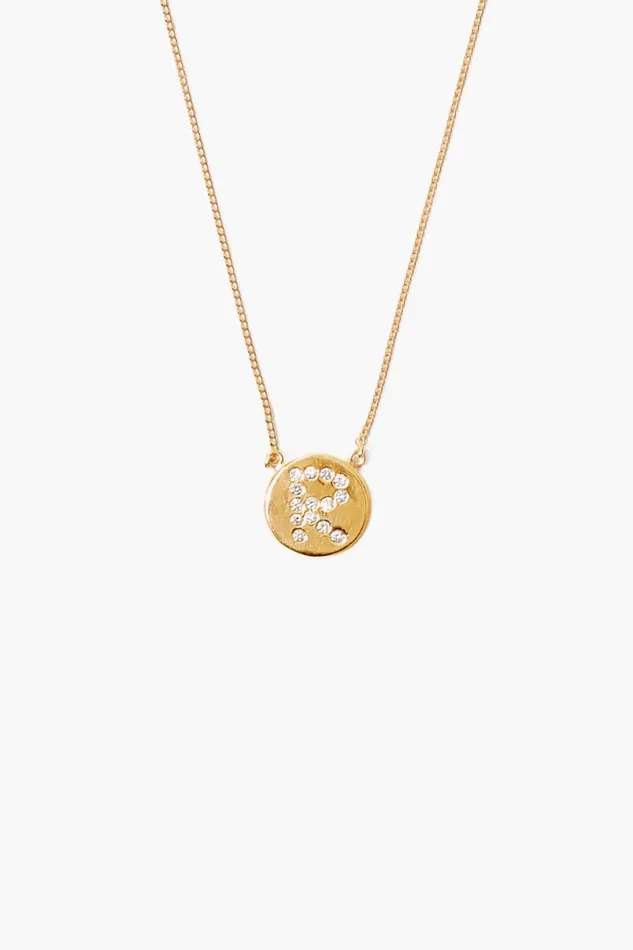 Chan Luu Diamond Initial Coin Necklace Gold Women Necklaces
