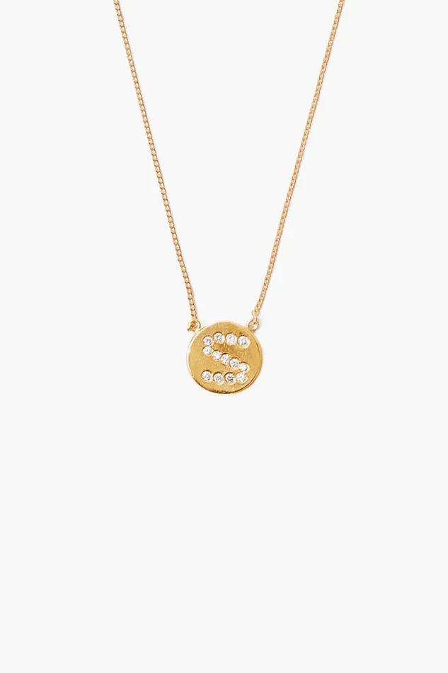 Chan Luu Diamond Initial Coin Necklace Gold Women Necklaces