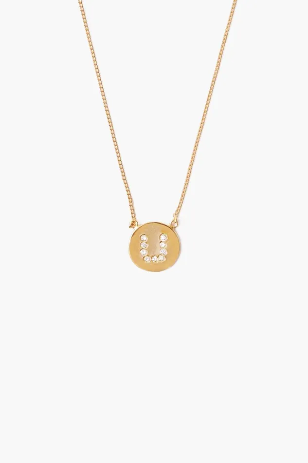 Chan Luu Diamond Initial Coin Necklace Gold Women Necklaces