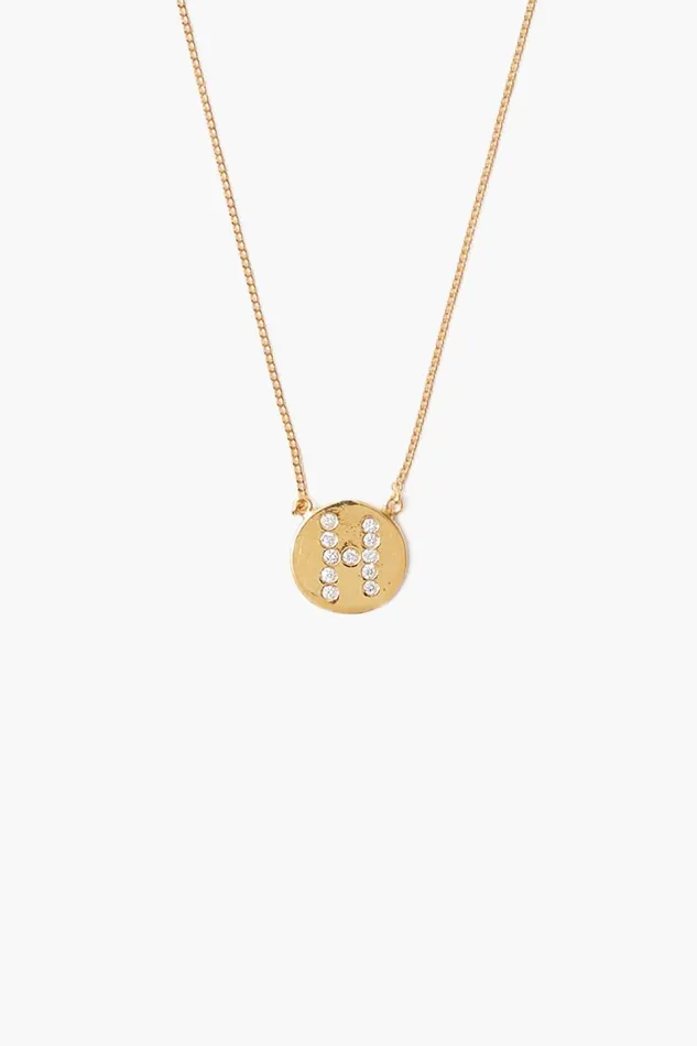 Chan Luu Diamond Initial Coin Necklace Gold Women Necklaces