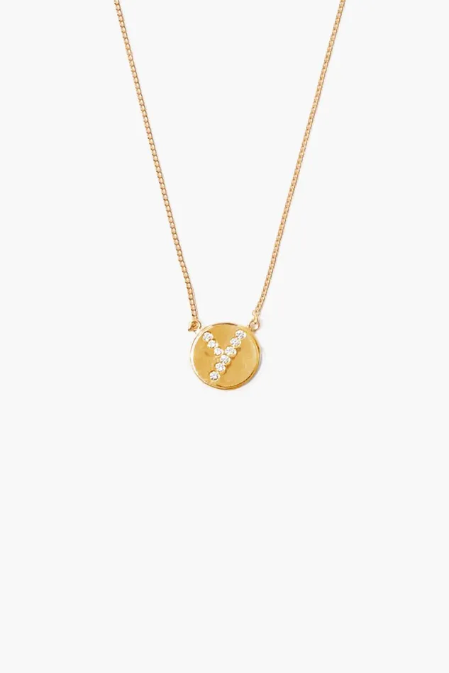Chan Luu Diamond Initial Coin Necklace Gold Women Necklaces